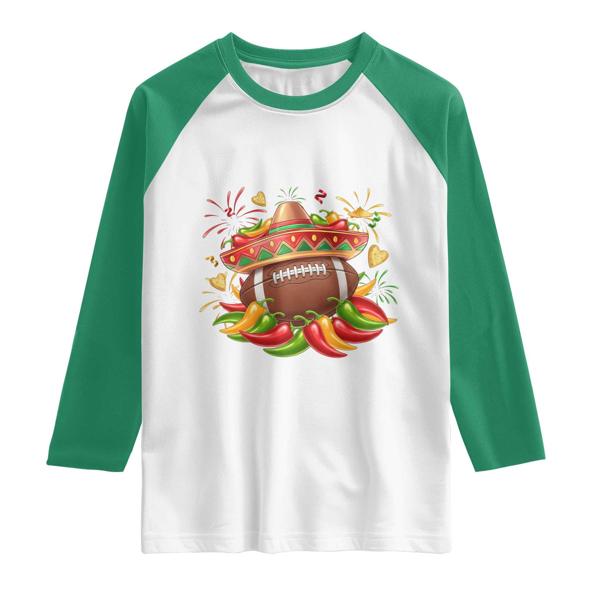 Funny Cinco De Mayo Football Raglan Shirt Mexican Fiesta Party