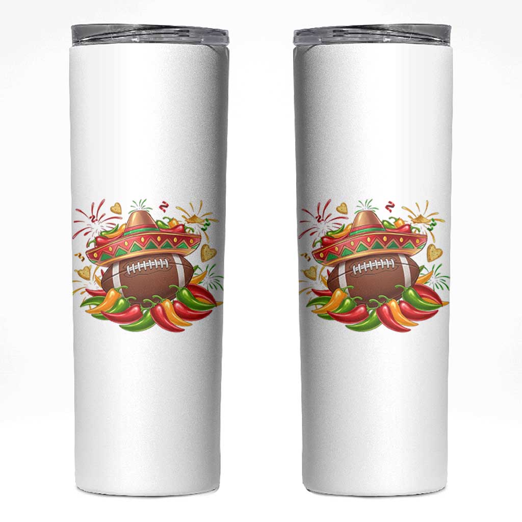 Funny Cinco De Mayo Football Skinny Tumbler Mexican Fiesta Party