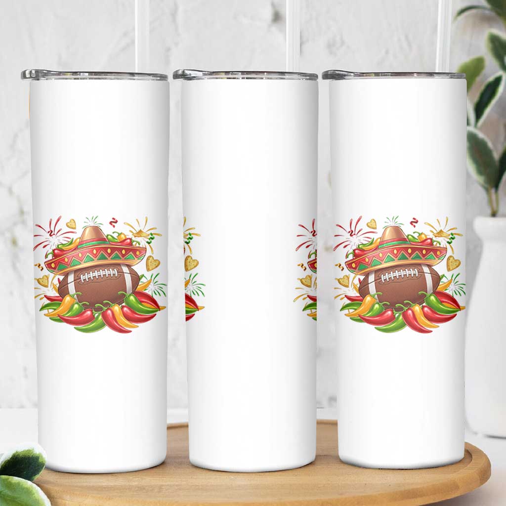 Funny Cinco De Mayo Football Skinny Tumbler Mexican Fiesta Party