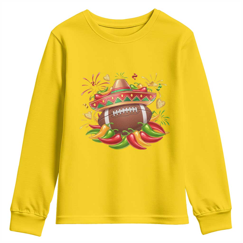 Funny Cinco De Mayo Football Youth Sweatshirt Mexican Fiesta Party