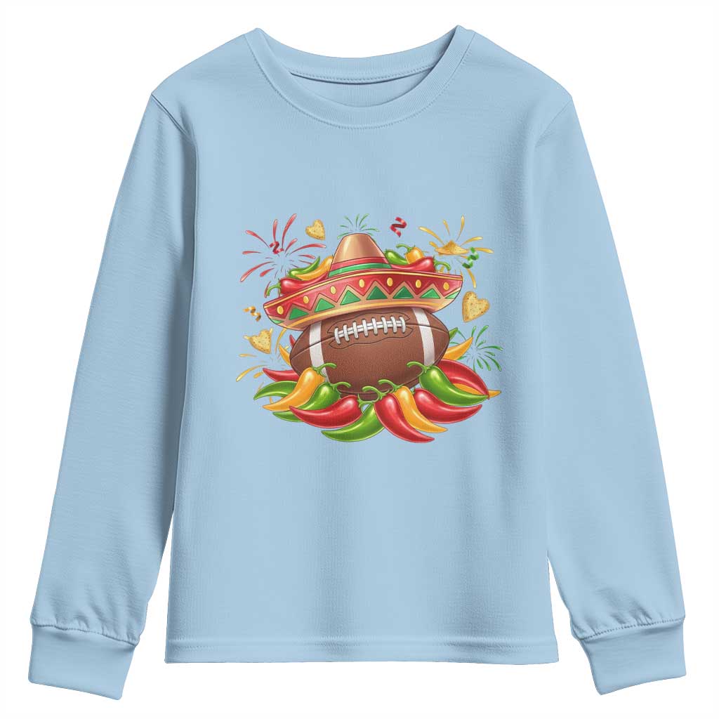 Funny Cinco De Mayo Football Youth Sweatshirt Mexican Fiesta Party