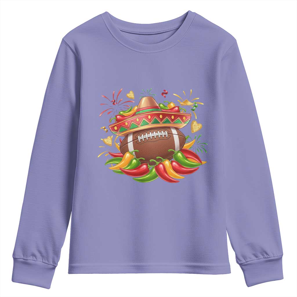 Funny Cinco De Mayo Football Youth Sweatshirt Mexican Fiesta Party
