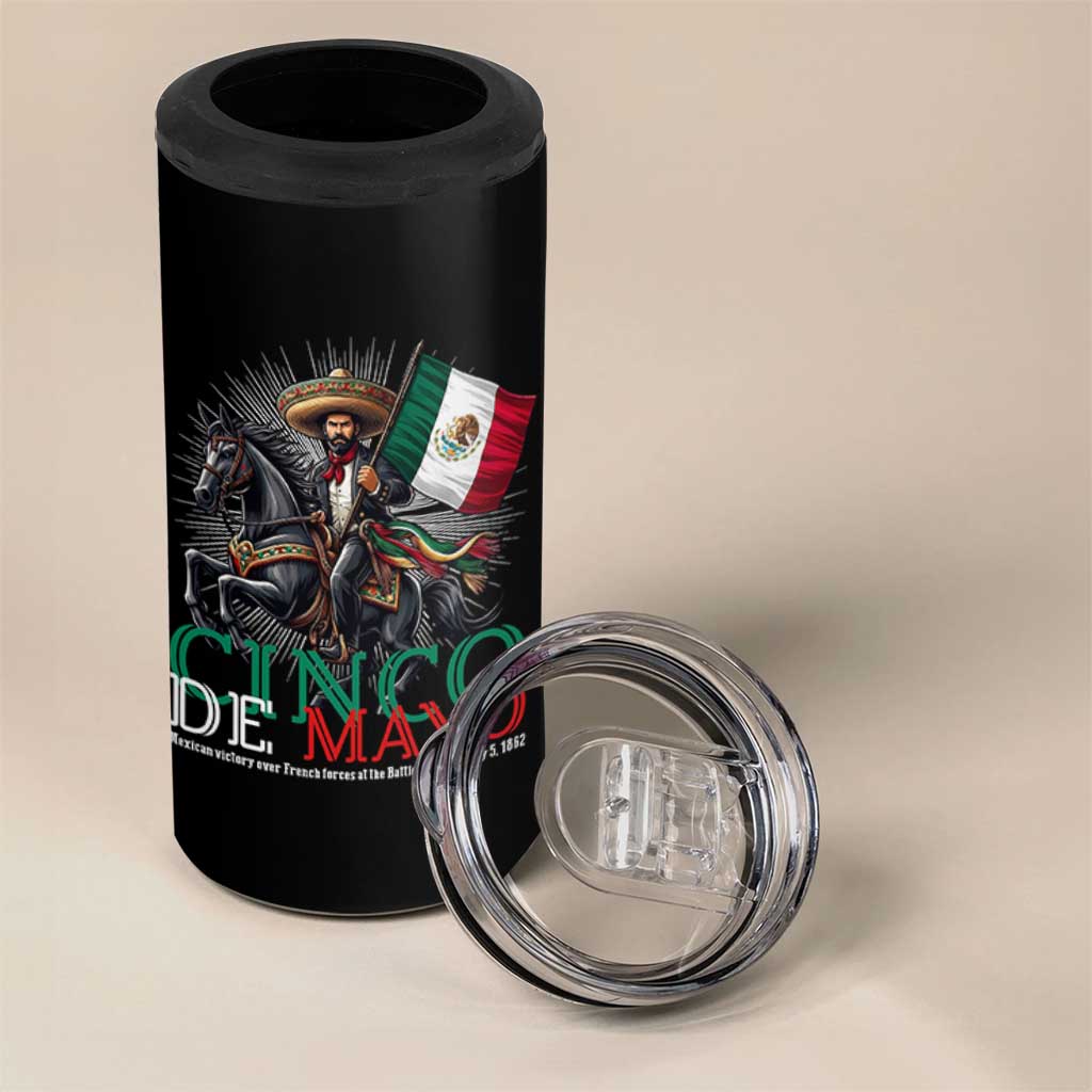 Cinco De Mayo Battle Of Puebla 4 in 1 Can Cooler Tumbler Historical Mexican Heritage