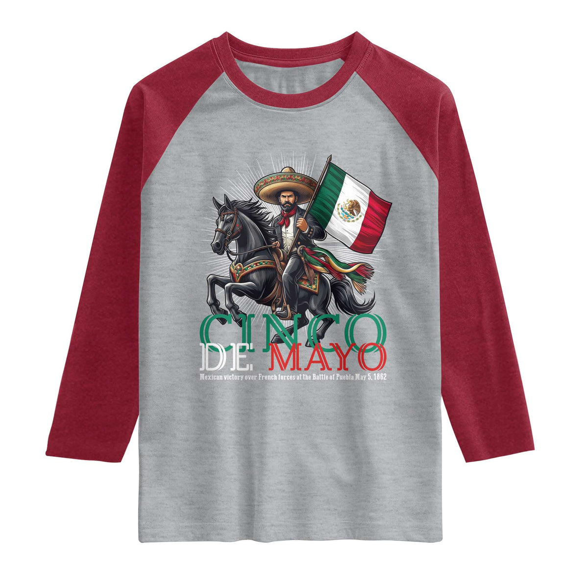 Cinco De Mayo Battle Of Puebla Raglan Shirt Historical Mexican Heritage