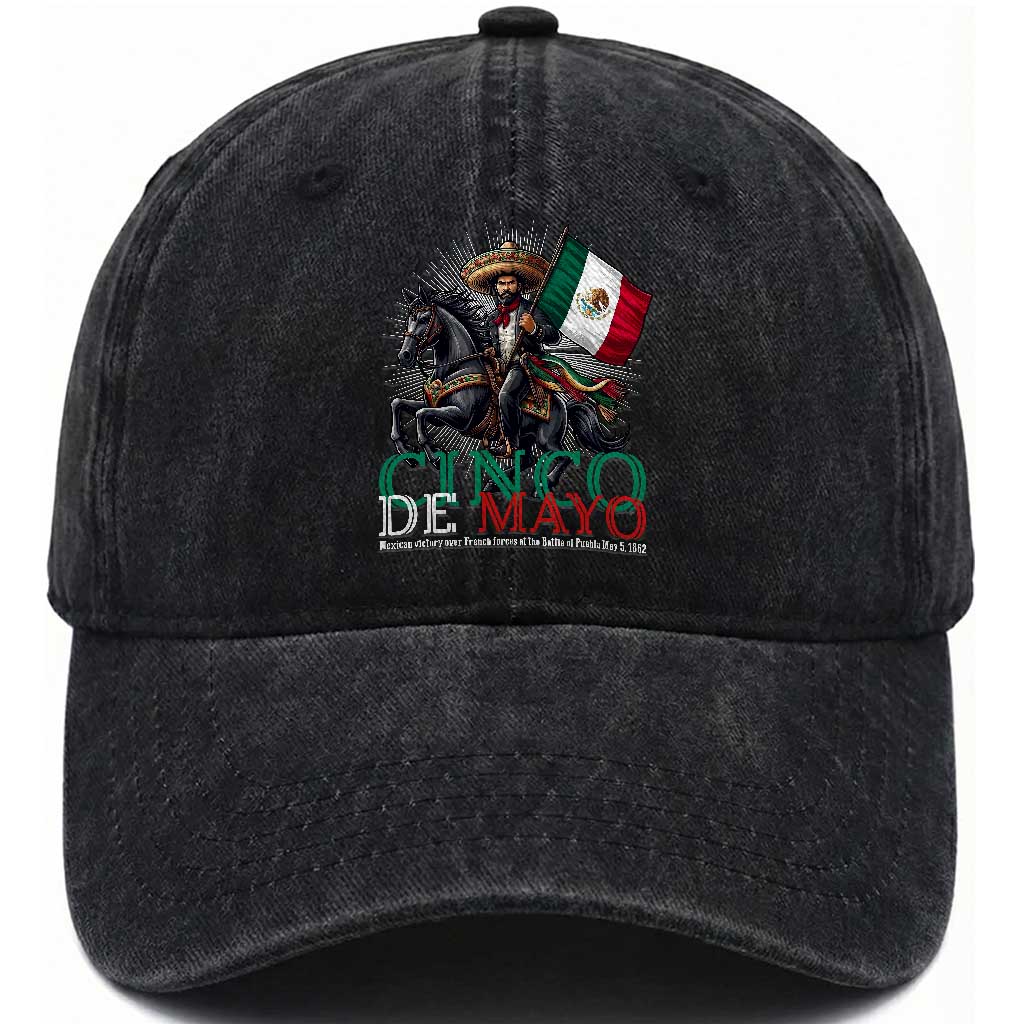 Cinco De Mayo Battle Of Puebla Washed Cotton Baseball Cap Historical Mexican Heritage