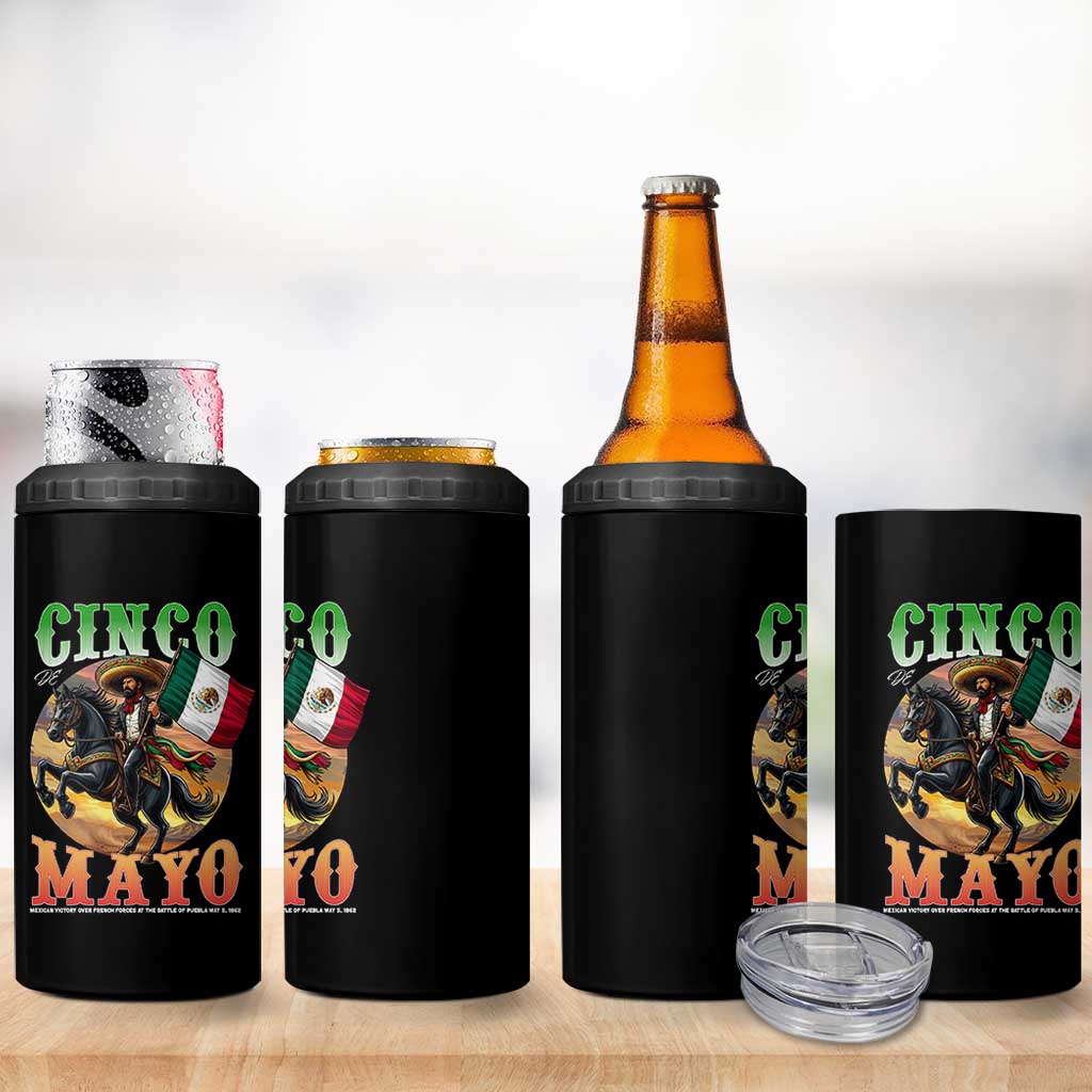 Cinco De Mayo Battle Of Puebla 4 in 1 Can Cooler Tumbler Mexican Victory Heritage Pride