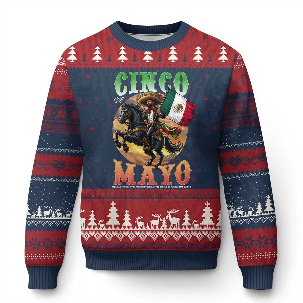 Cinco De Mayo Battle Of Puebla Ugly Christmas Sweater Mexican Victory Heritage Pride