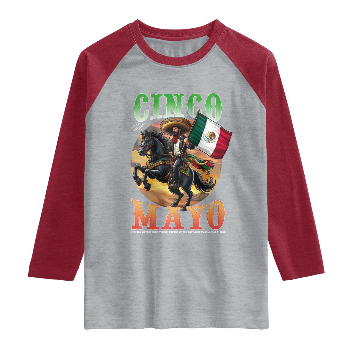 Cinco De Mayo Battle Of Puebla Raglan Shirt Mexican Victory Heritage Pride