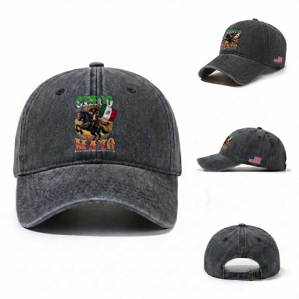 Cinco De Mayo Battle Of Puebla Washed Cotton Baseball Cap Mexican Victory Heritage Pride