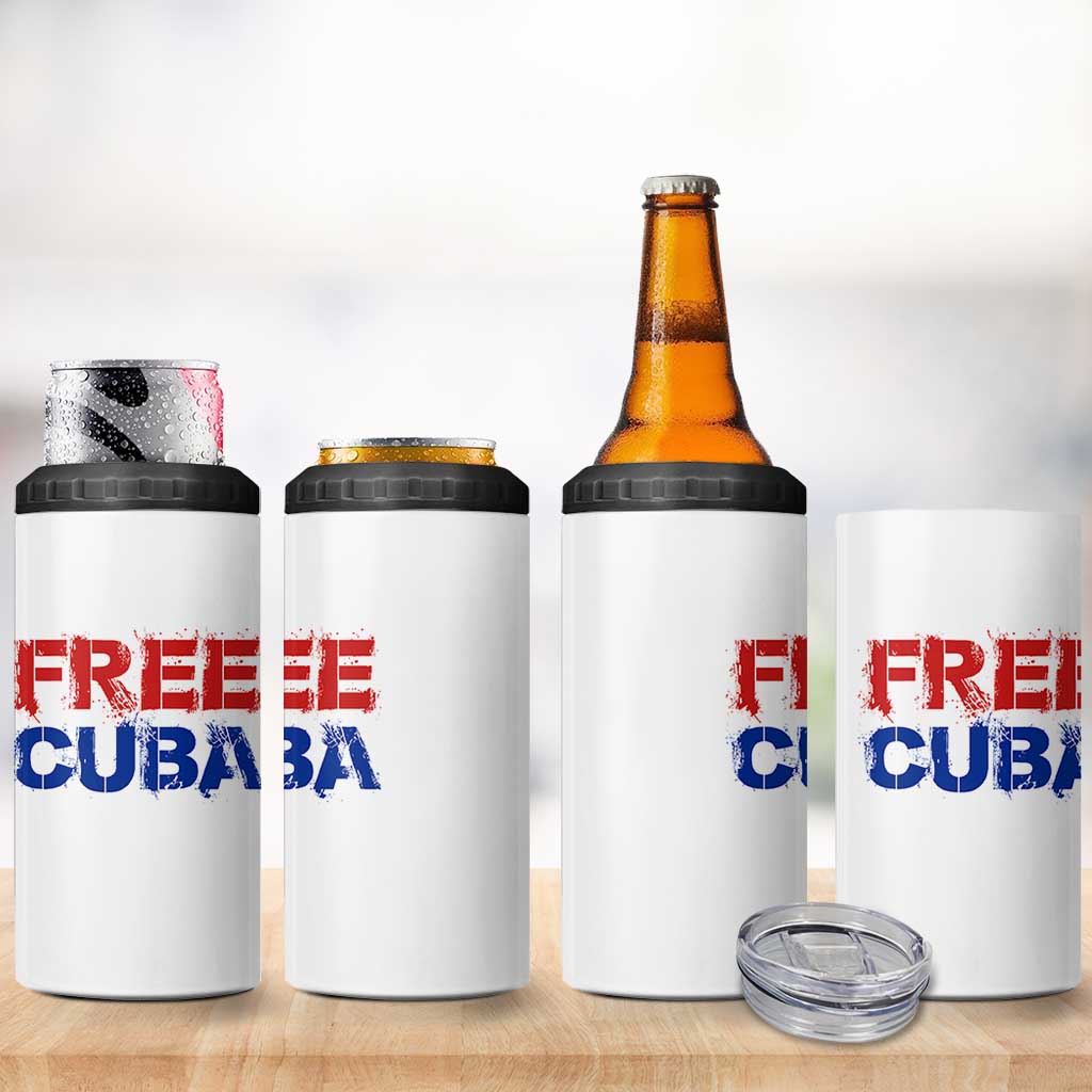 Free Cuba 4 in 1 Can Cooler Tumbler Stand With Cuban People Gift
