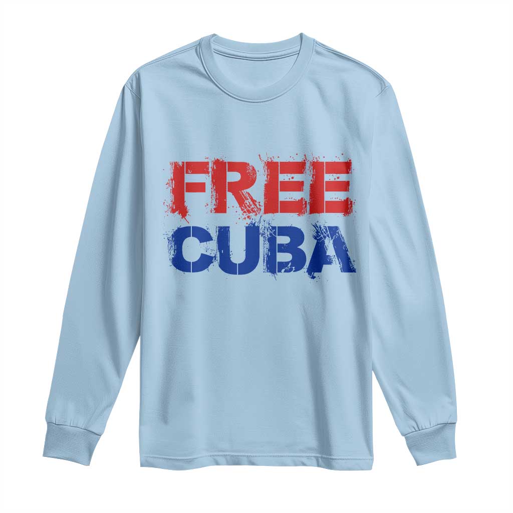 Free Cuba Long Sleeve Shirt Stand With Cuban People Gift
