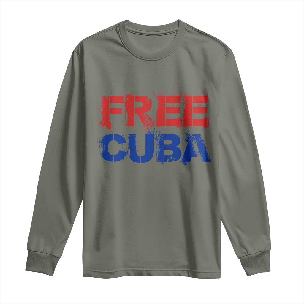 Free Cuba Long Sleeve Shirt Stand With Cuban People Gift