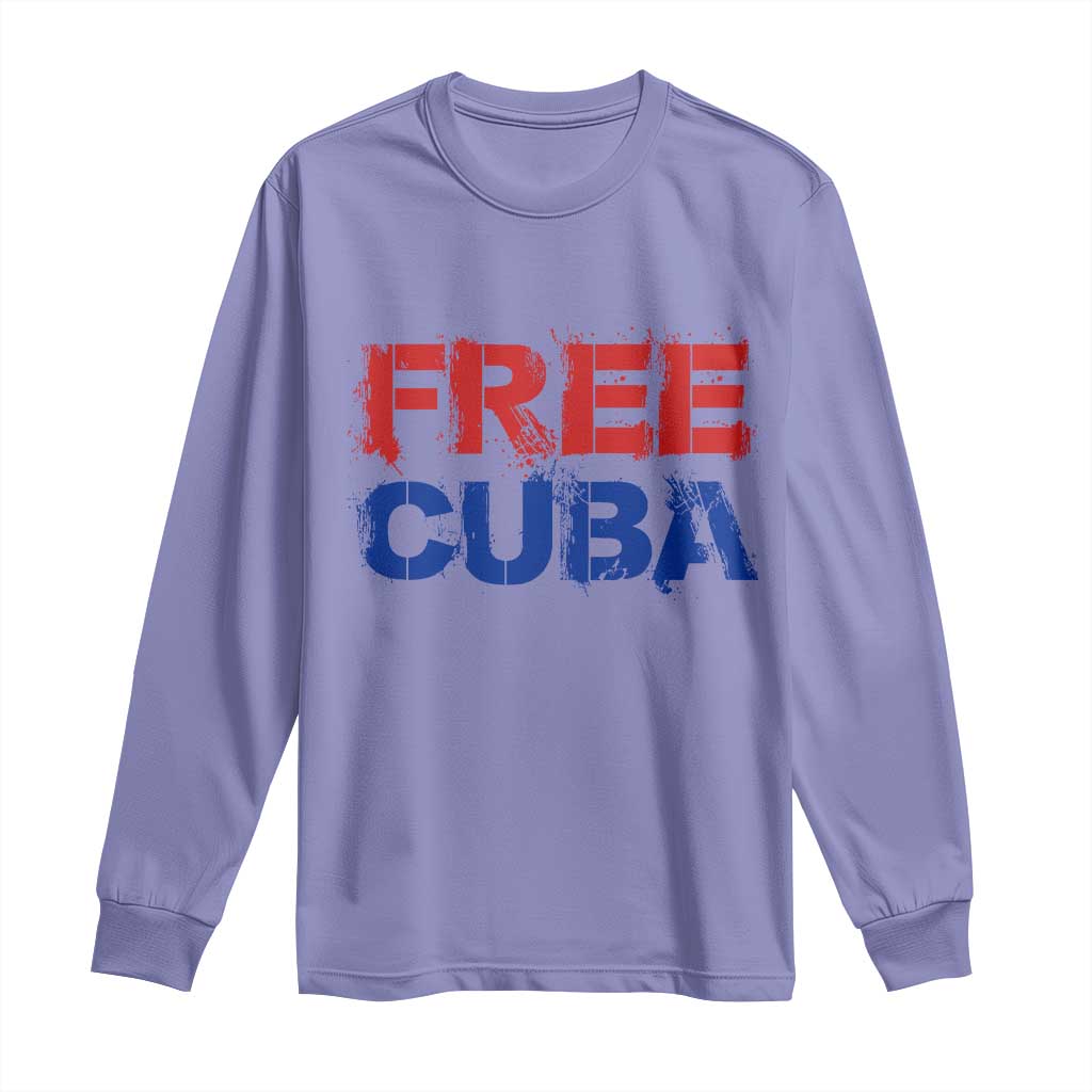 Free Cuba Long Sleeve Shirt Stand With Cuban People Gift