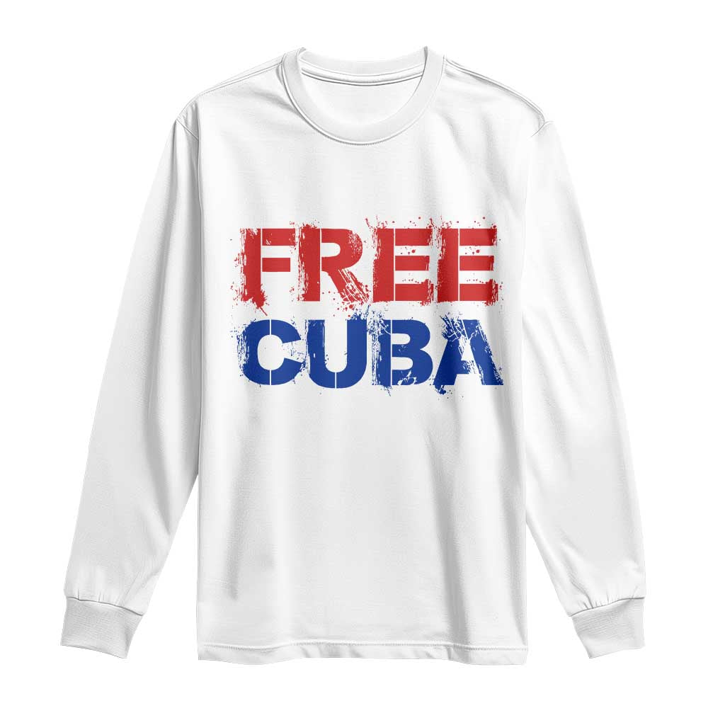 Free Cuba Long Sleeve Shirt Stand With Cuban People Gift