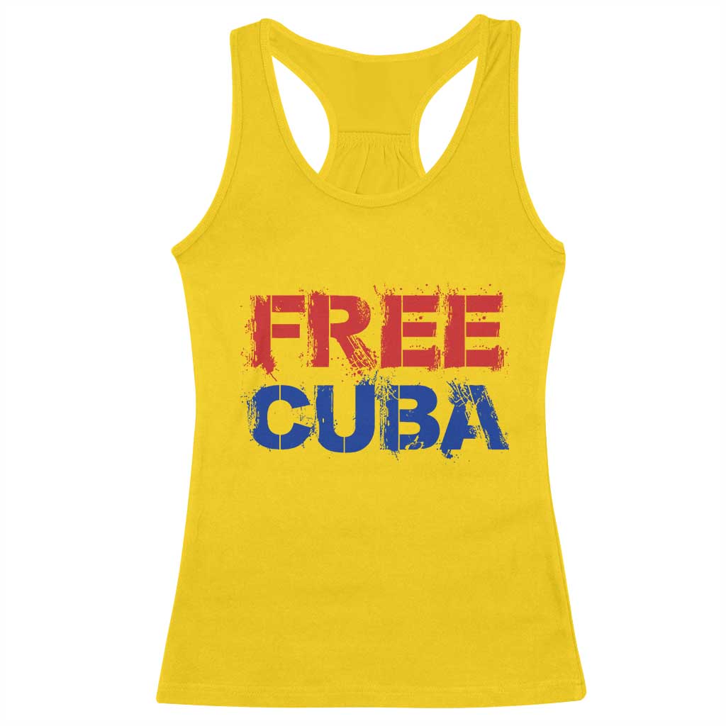 Free Cuba Racerback Tank Top Stand With Cuban People Gift