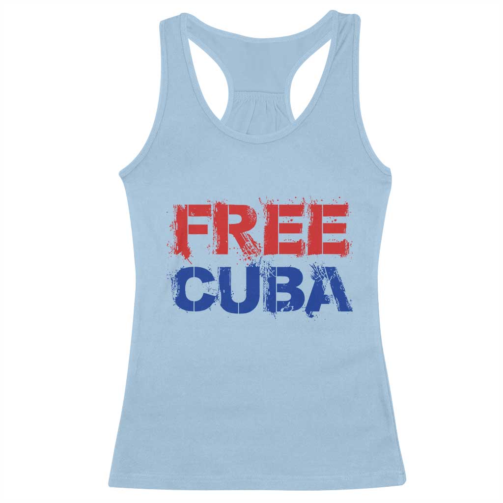 Free Cuba Racerback Tank Top Stand With Cuban People Gift