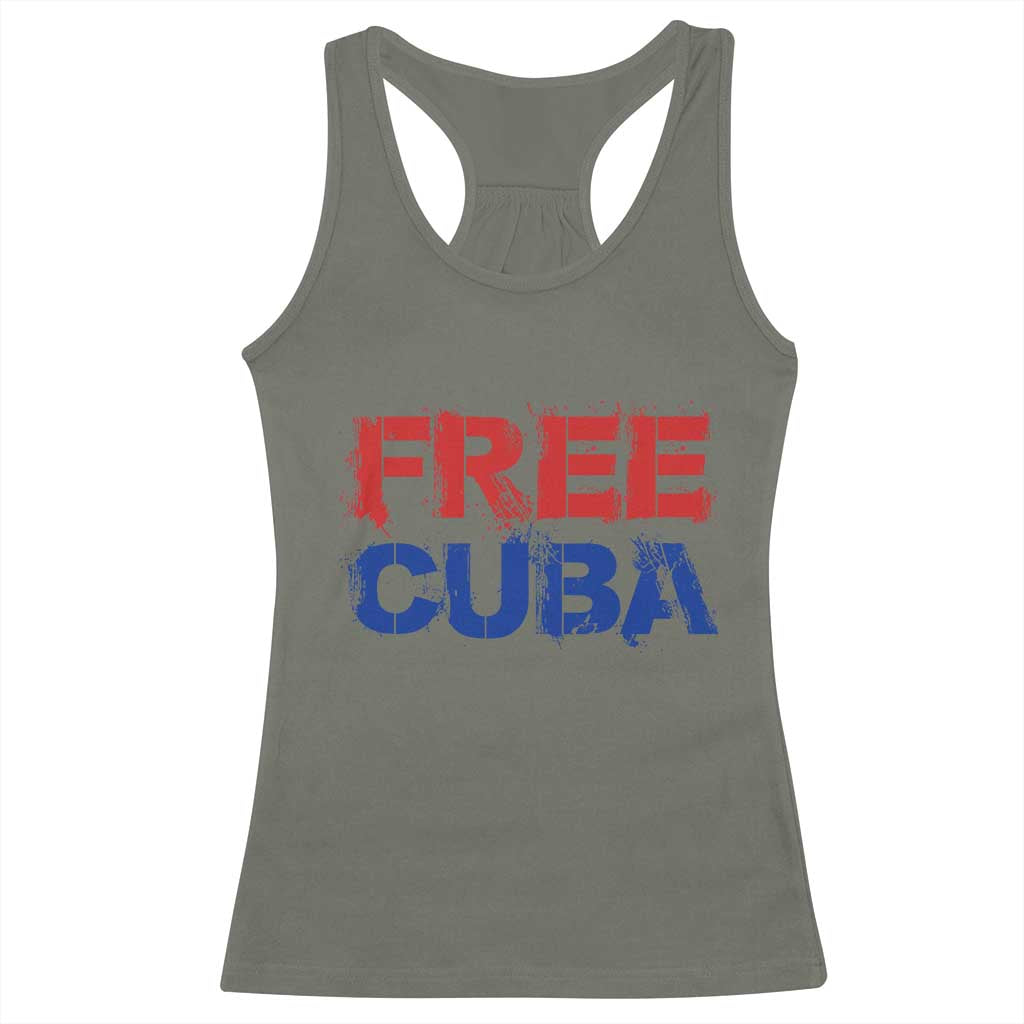 Free Cuba Racerback Tank Top Stand With Cuban People Gift