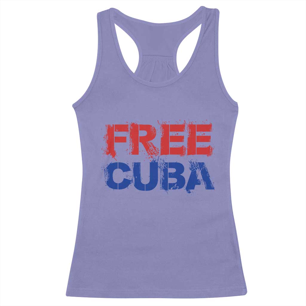Free Cuba Racerback Tank Top Stand With Cuban People Gift