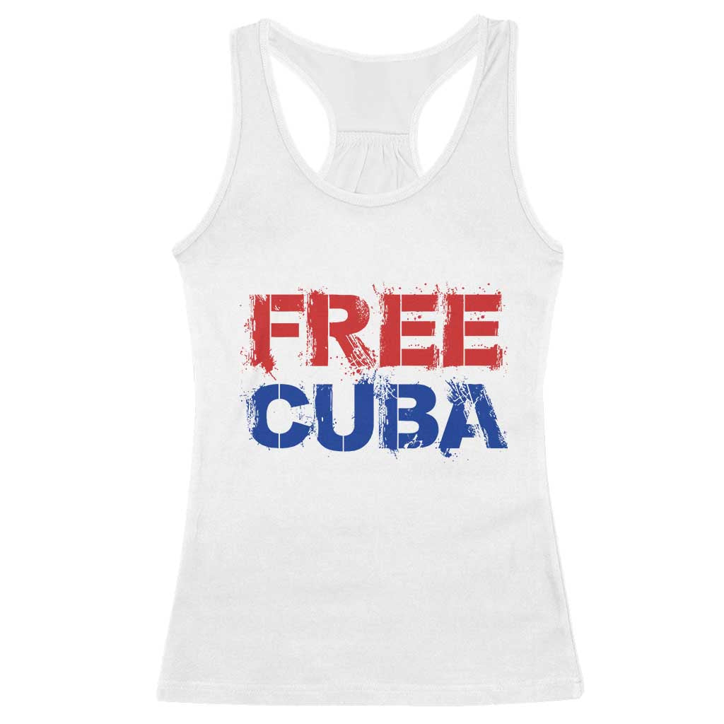 Free Cuba Racerback Tank Top Stand With Cuban People Gift
