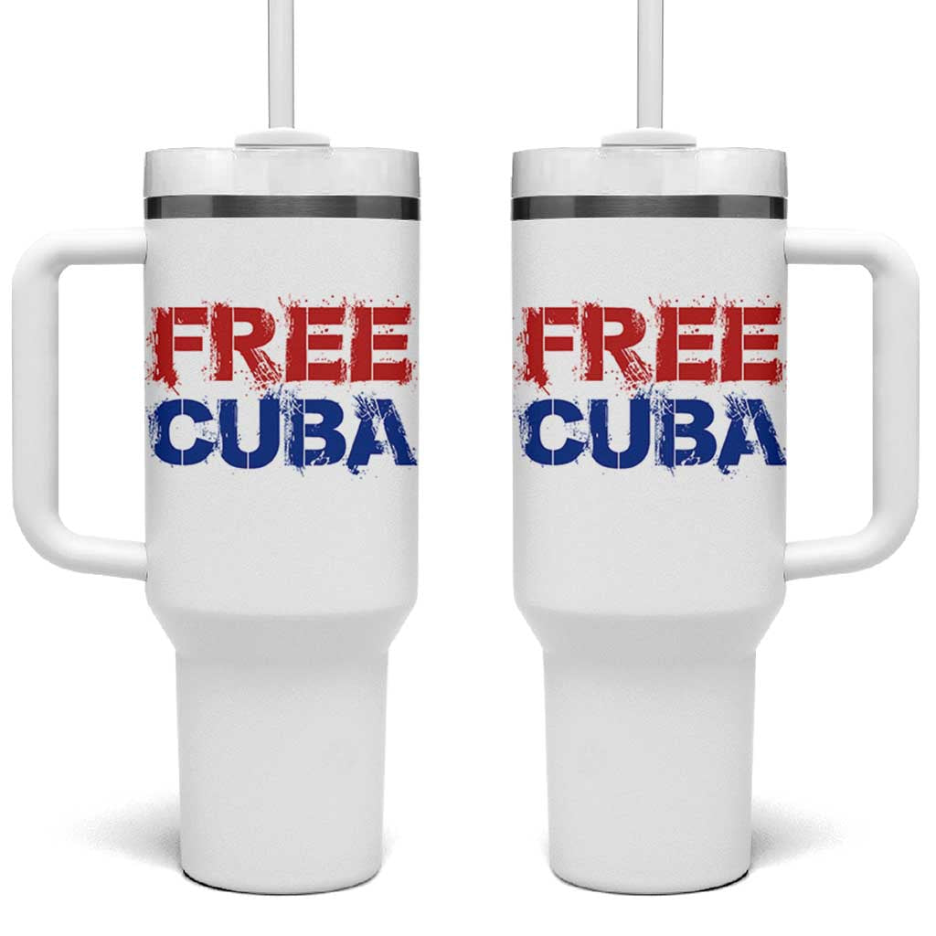Free Cuba Tumbler With Handle Stand With Cuban People Gift