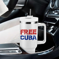 Free Cuba Tumbler With Handle Stand With Cuban People Gift