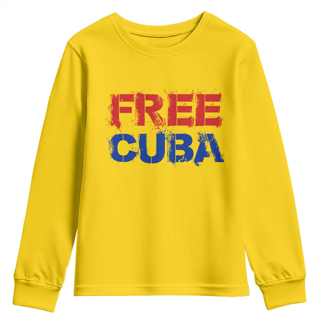 Free Cuba Youth Sweatshirt Stand With Cuban People Gift