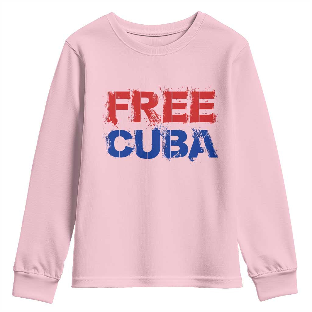 Free Cuba Youth Sweatshirt Stand With Cuban People Gift