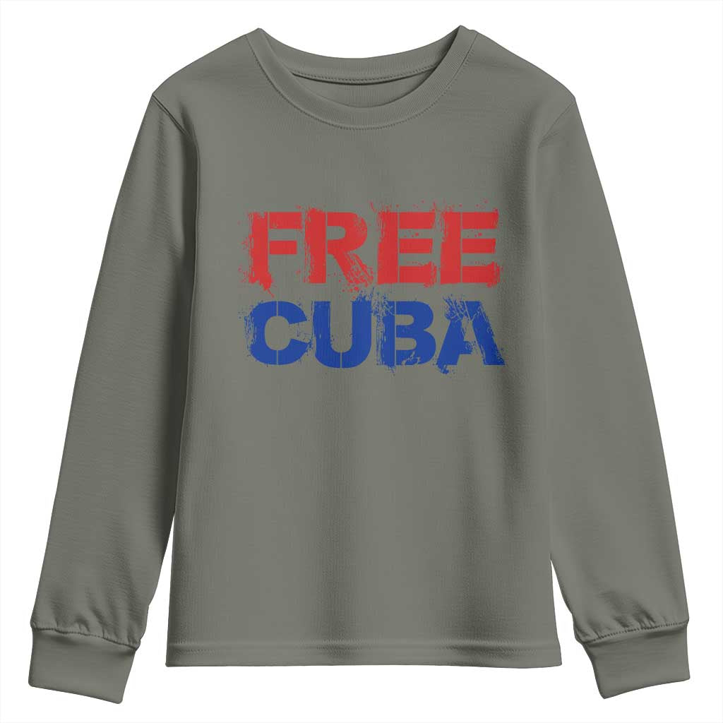 Free Cuba Youth Sweatshirt Stand With Cuban People Gift