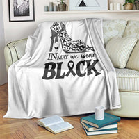 In May We Wear Black Throw Blanket Skin Cancer Support Gift For Her