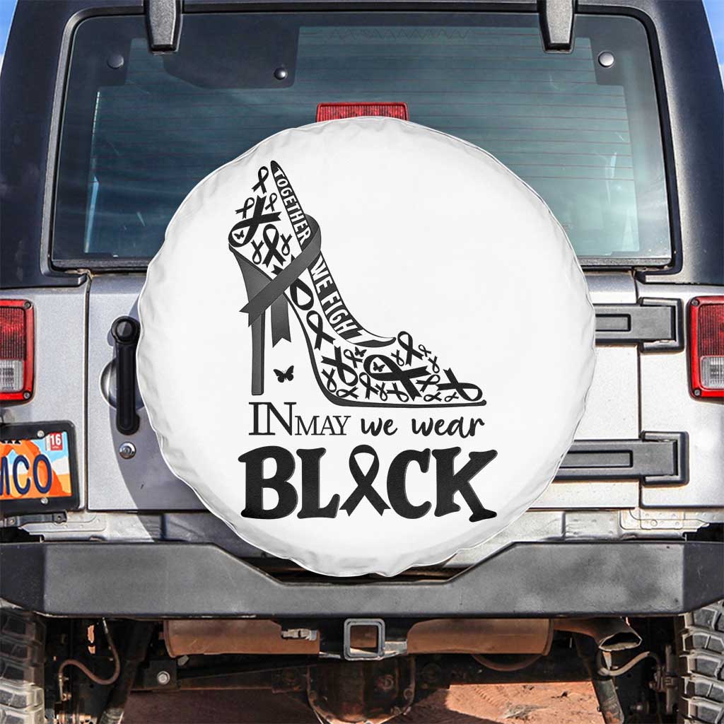In May We Wear Black Spare Tire Cover Skin Cancer Support Gift For Her
