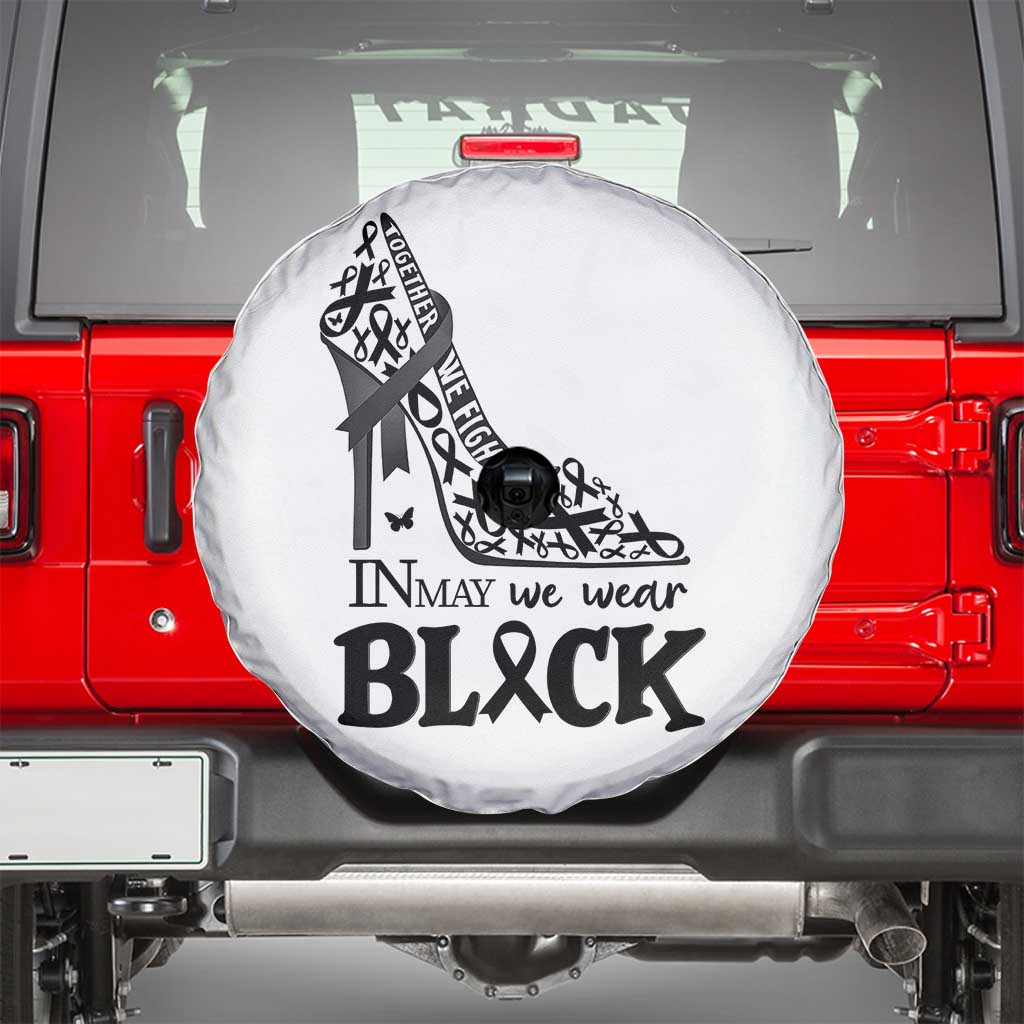 In May We Wear Black Spare Tire Cover Skin Cancer Support Gift For Her