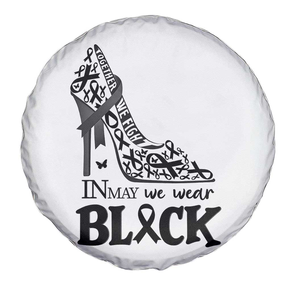 In May We Wear Black Spare Tire Cover Skin Cancer Support Gift For Her