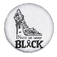 In May We Wear Black Spare Tire Cover Skin Cancer Support Gift For Her