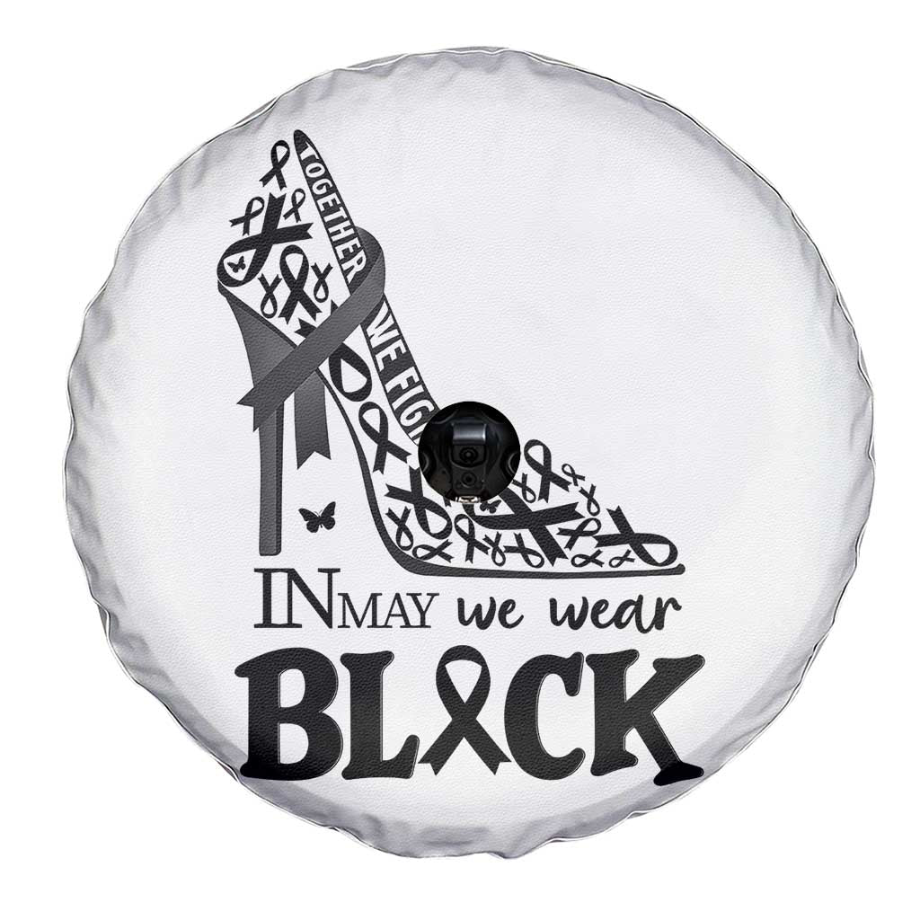 In May We Wear Black Spare Tire Cover Skin Cancer Support Gift For Her