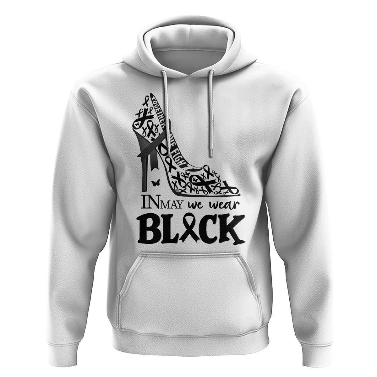In May We Wear Black Hoodie Skin Cancer Support Gift For Her