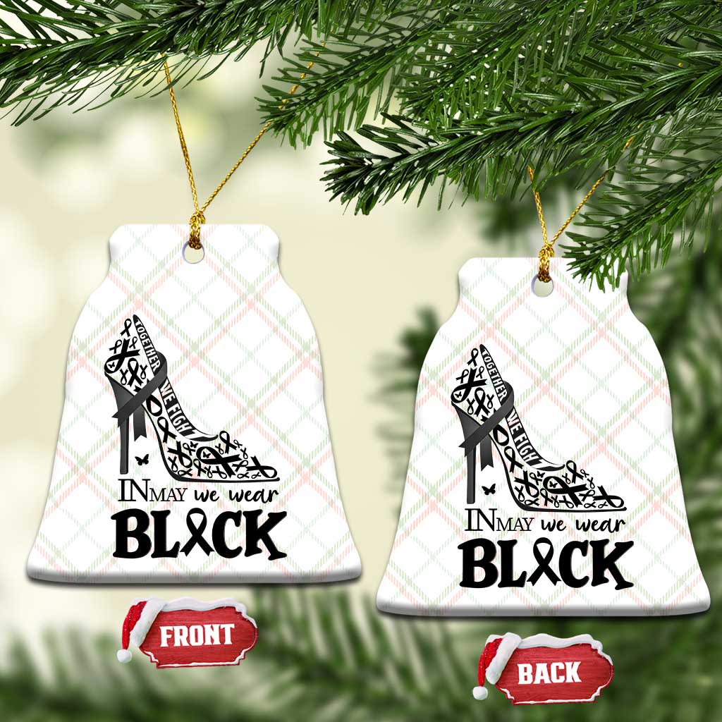 In May We Wear Black Ceramic Ornament Skin Cancer Support Gift For Her