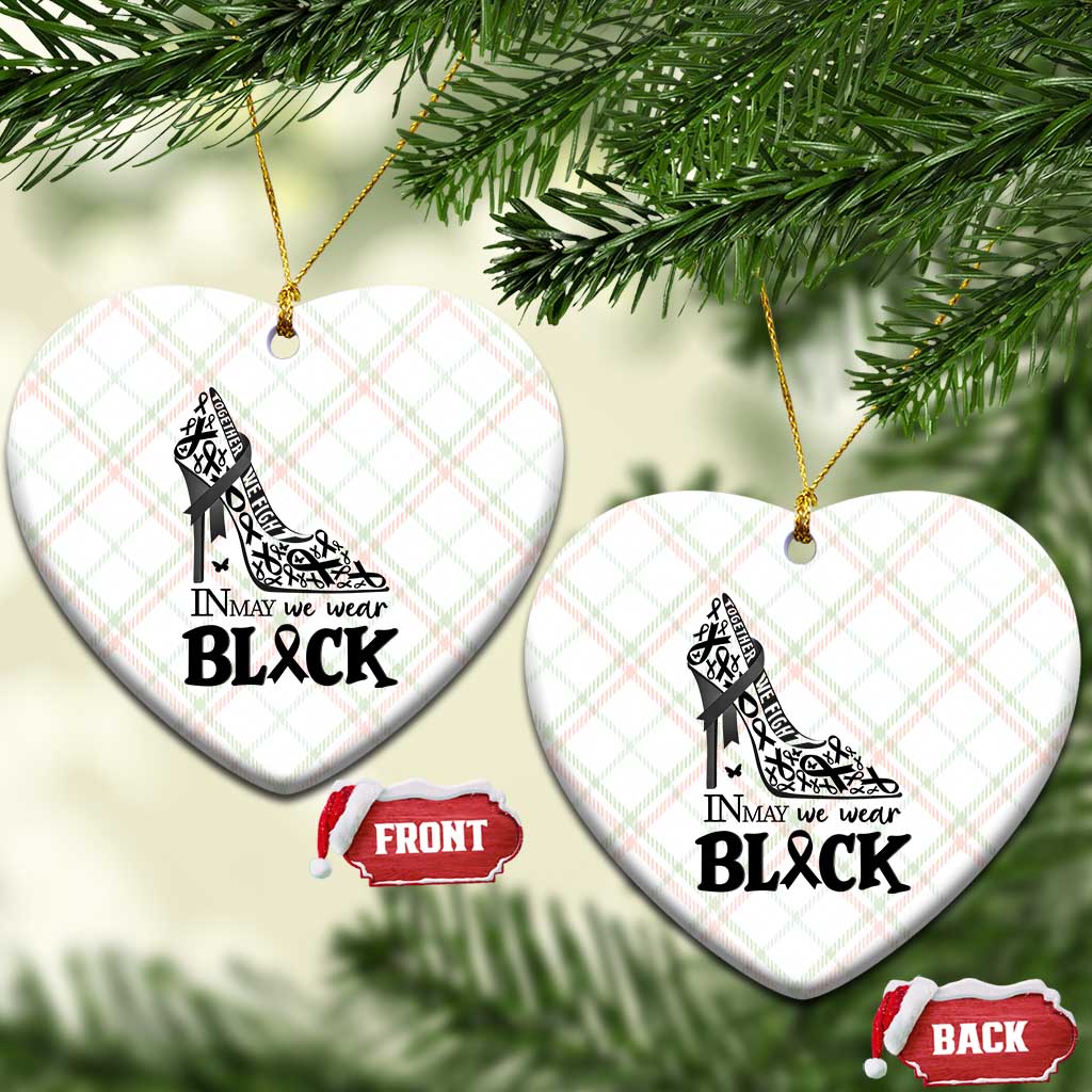 In May We Wear Black Ceramic Ornament Skin Cancer Support Gift For Her