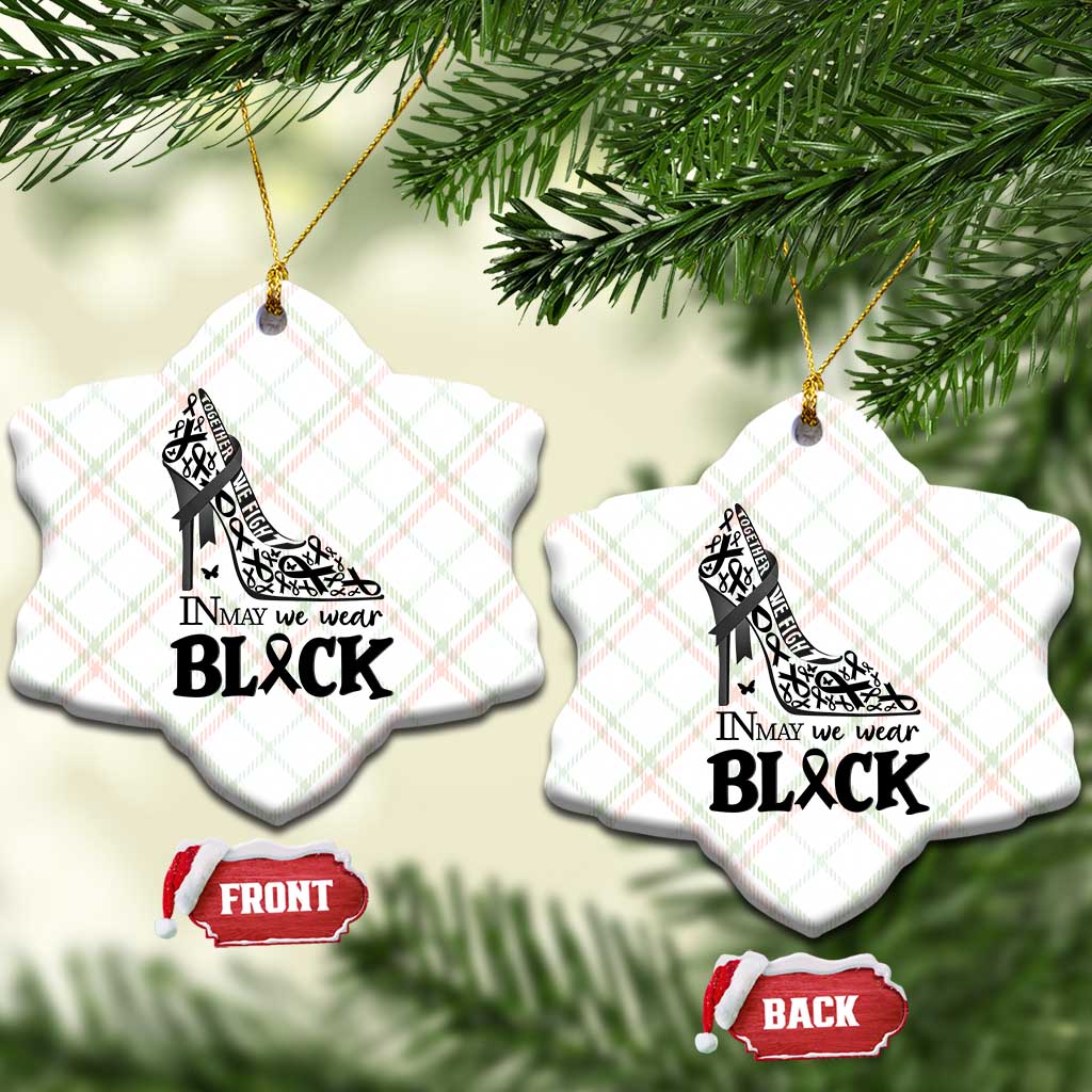 In May We Wear Black Ceramic Ornament Skin Cancer Support Gift For Her