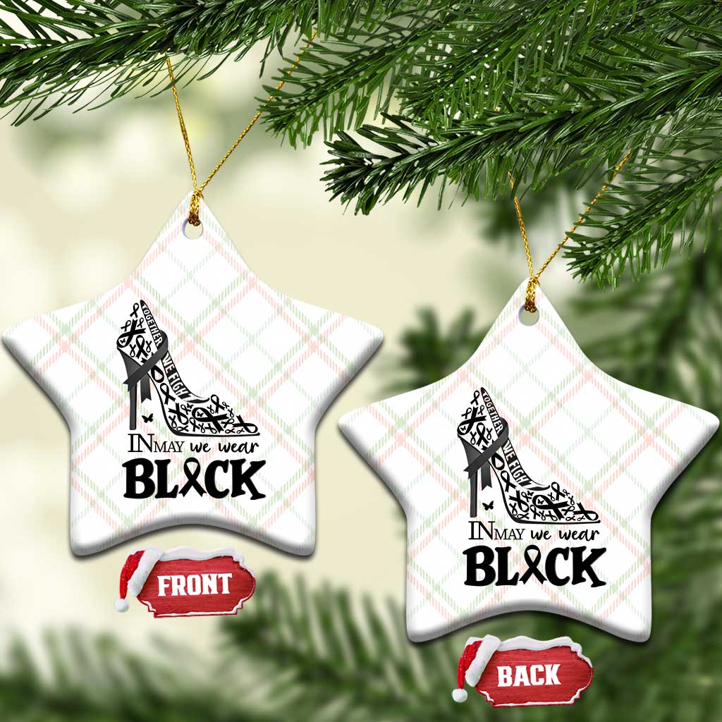 In May We Wear Black Ceramic Ornament Skin Cancer Support Gift For Her