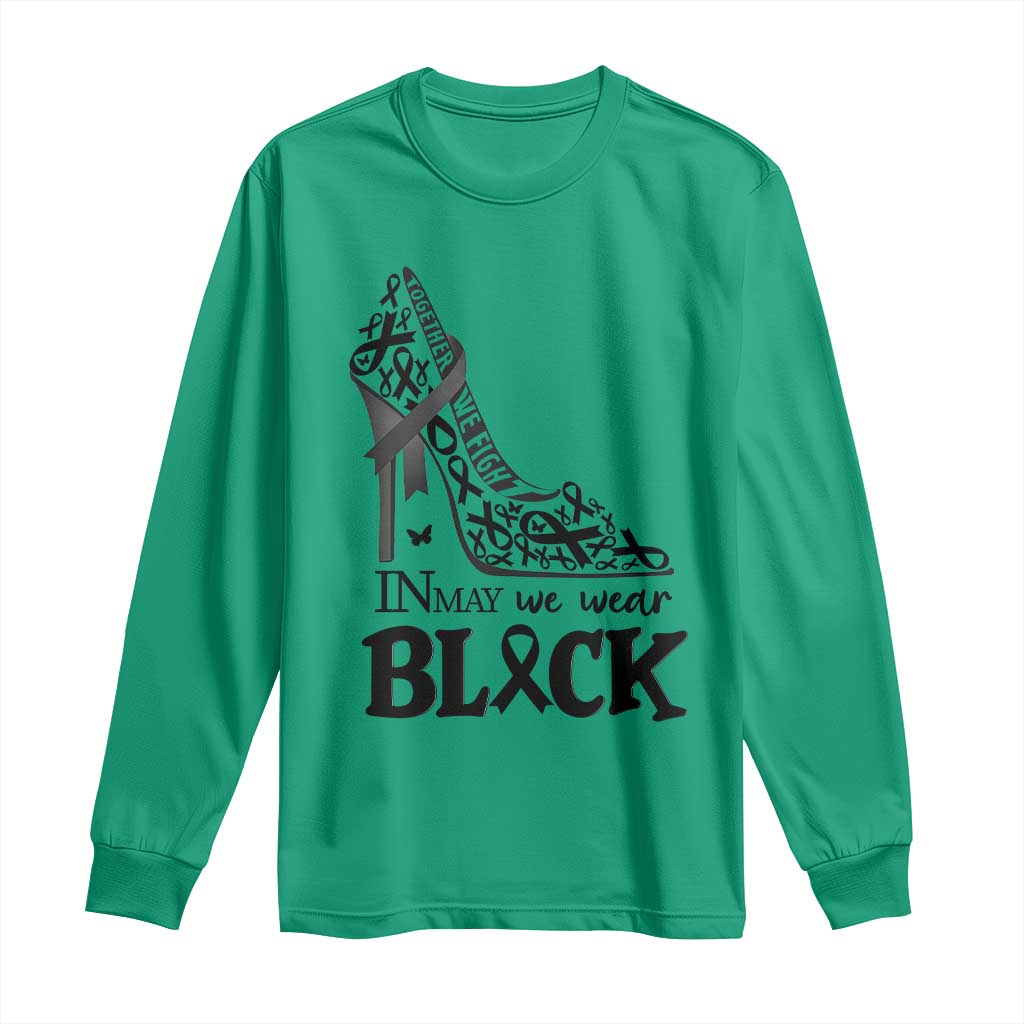 In May We Wear Black Long Sleeve Shirt Skin Cancer Support Gift For Her