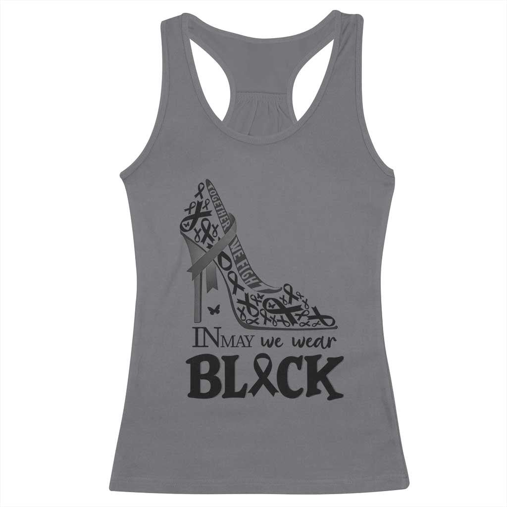 In May We Wear Black Racerback Tank Top Skin Cancer Support Gift For Her