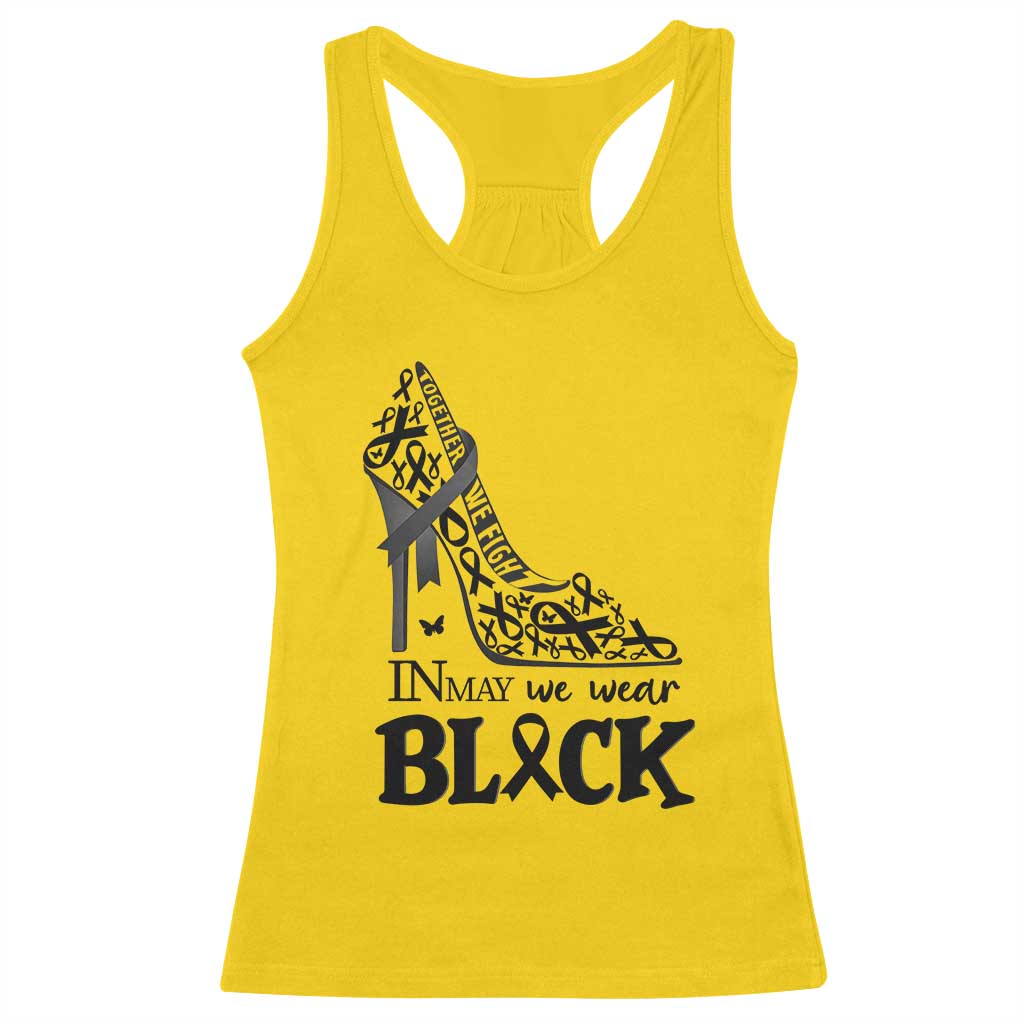 In May We Wear Black Racerback Tank Top Skin Cancer Support Gift For Her