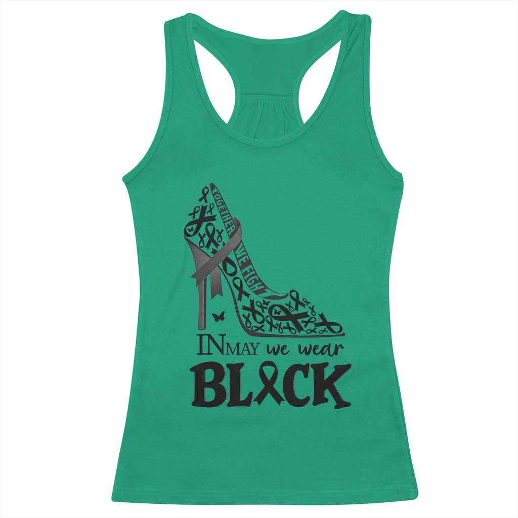 In May We Wear Black Racerback Tank Top Skin Cancer Support Gift For Her