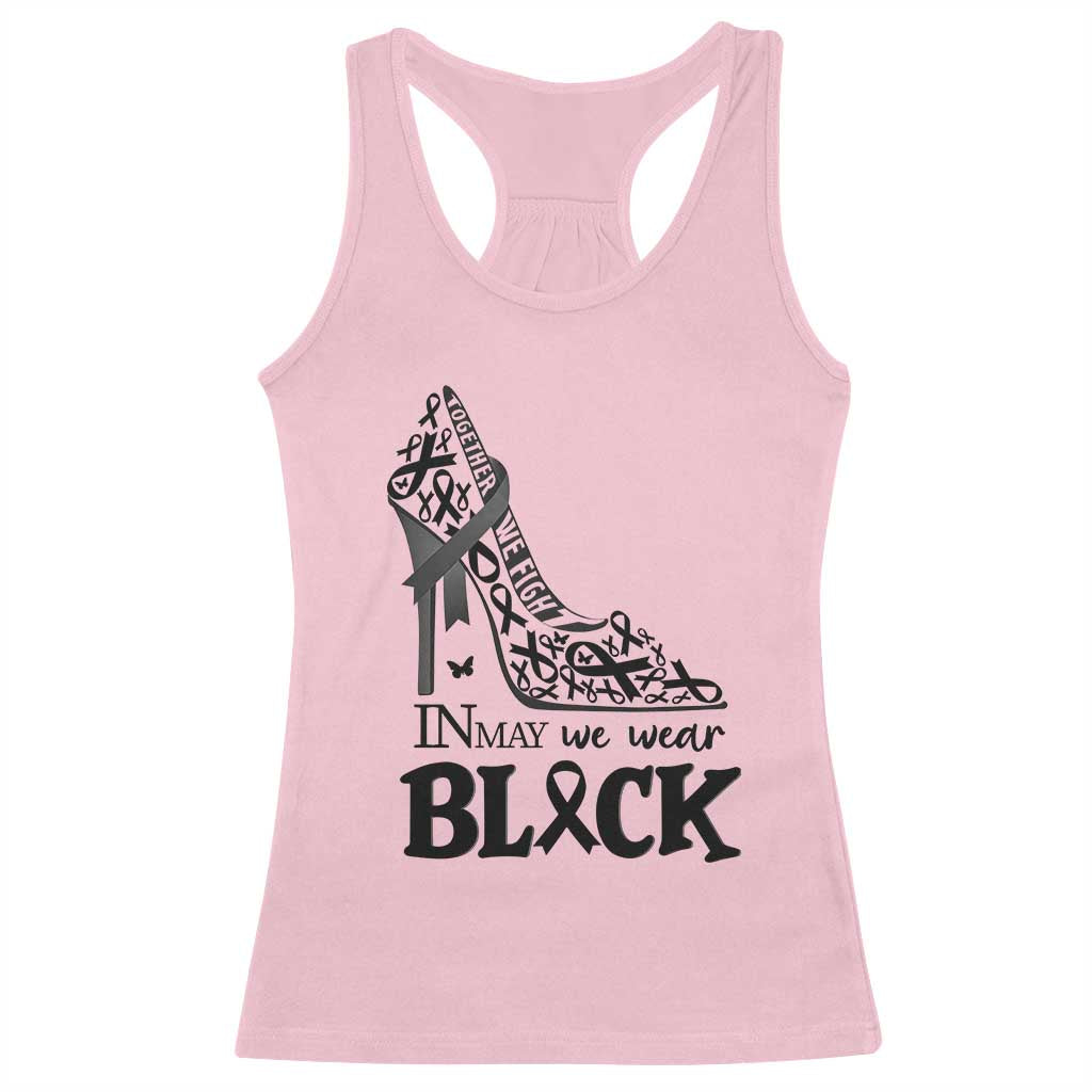 In May We Wear Black Racerback Tank Top Skin Cancer Support Gift For Her