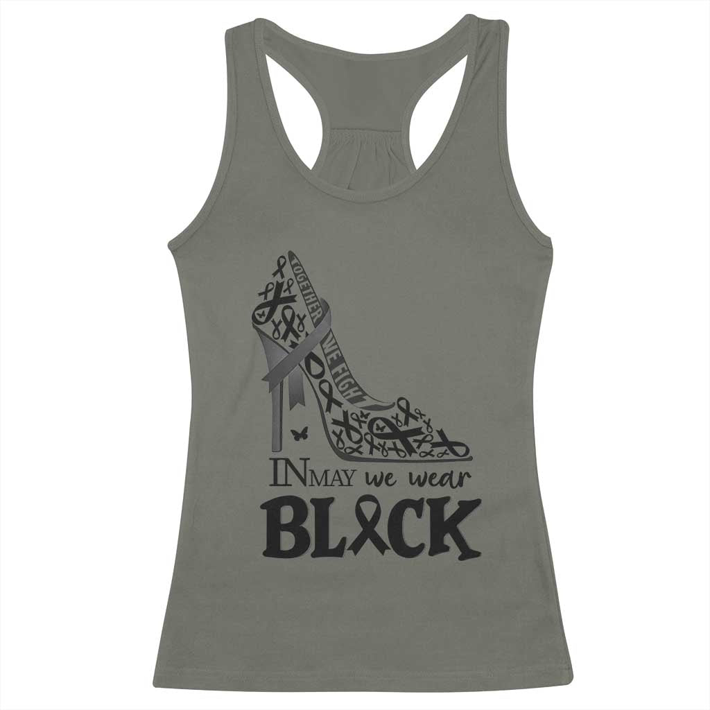 In May We Wear Black Racerback Tank Top Skin Cancer Support Gift For Her