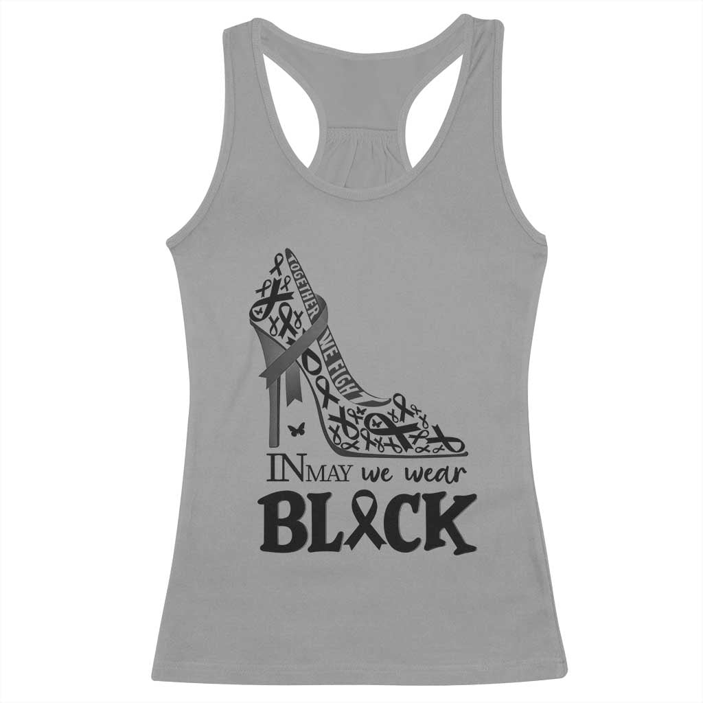 In May We Wear Black Racerback Tank Top Skin Cancer Support Gift For Her