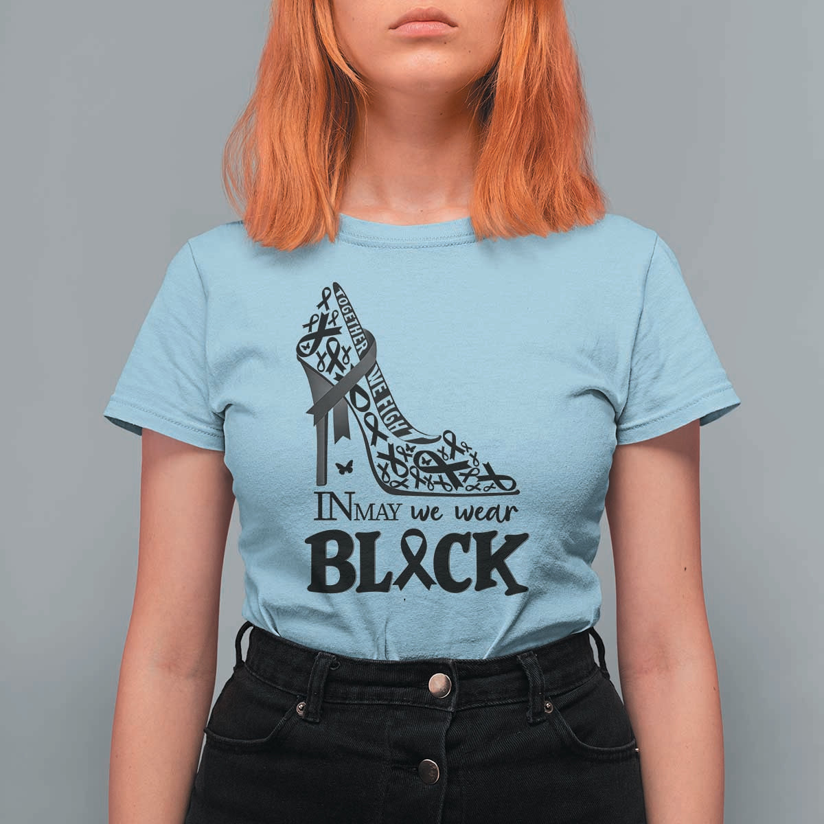 In May We Wear Black T Shirt For Women Skin Cancer Support Gift For Her