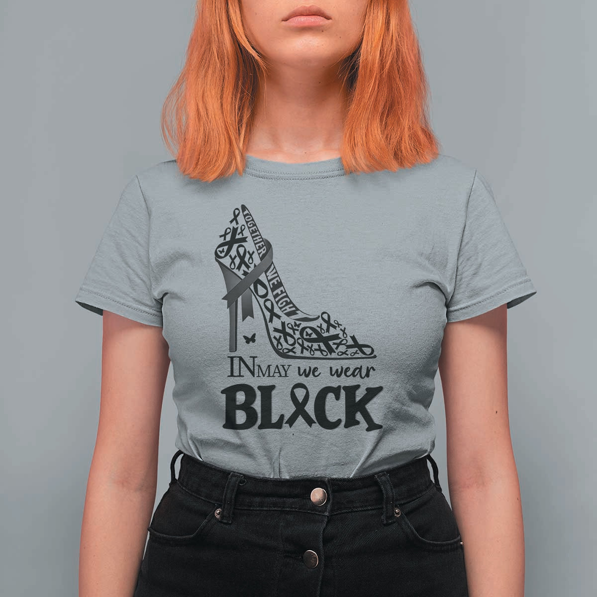 In May We Wear Black T Shirt For Women Skin Cancer Support Gift For Her