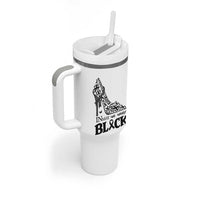 In May We Wear Black Tumbler With Handle Skin Cancer Support Gift For Her
