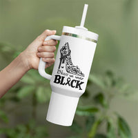 In May We Wear Black Tumbler With Handle Skin Cancer Support Gift For Her